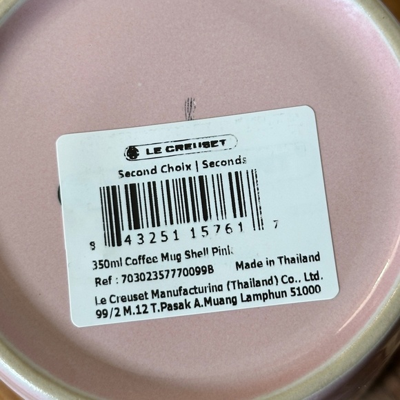 Le Creuset Coffee Mug in Shell Pink - NEW - Picture 3 of 3